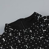 SUPER WHOLESALE | Black Embellished Semi-sheer Maxi Dress
