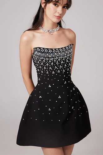 SUPER WHOLESALE | Melisande black embellished mini dress