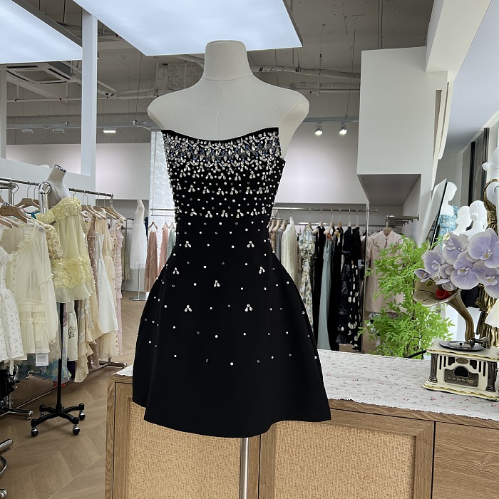SUPER WHOLESALE | Melisande black embellished mini dress