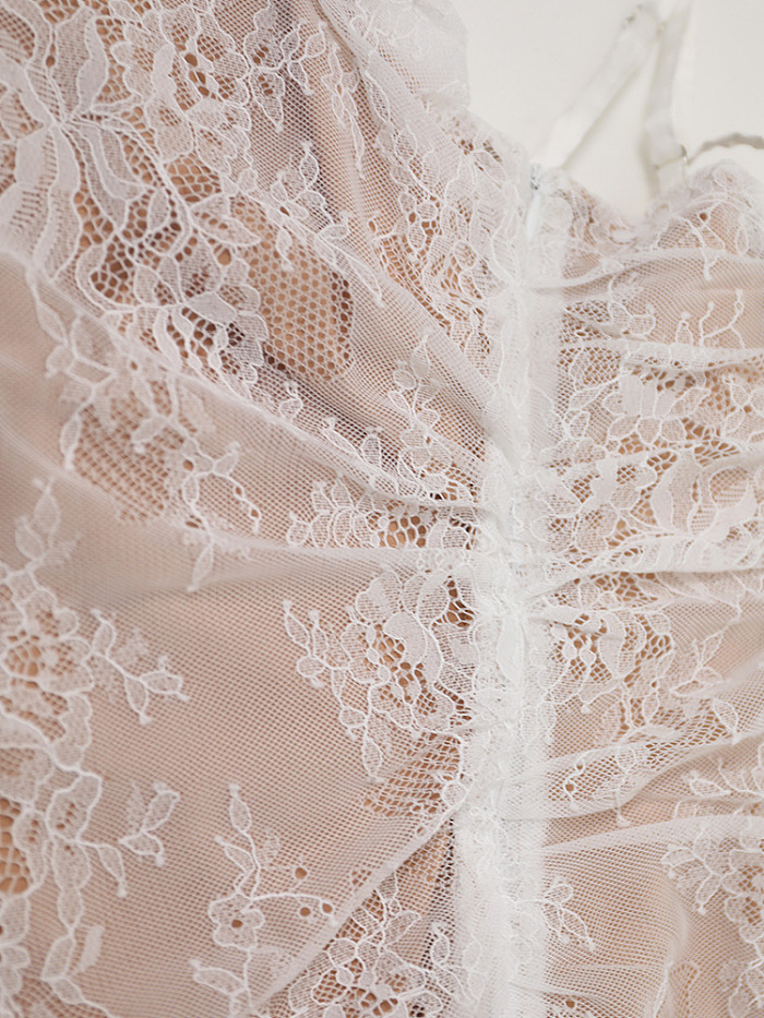 SUPER WHOLESALE |White Floral Lace Mesh Maxi Dress