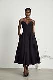 SUPER WHOLESALE |Off-shoulder Corset Midi Dress Black