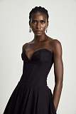 SUPER WHOLESALE |Off-shoulder Corset Midi Dress Black