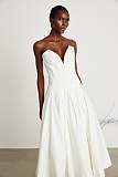 SUPER WHOLESALE |Off-shoulder Corset Midi Dress White