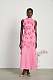 SUPER WHOLESALE |  Bow-tie faux-flower Embellished Sleeveless Maxi Dress in Pink