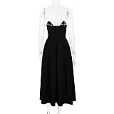 SUPER WHOLESALE |Off-shoulder Corset Midi Dress Black