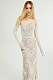 SUPER WHOLESALE |White Floral Lace Mesh Maxi Dress