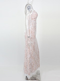 SUPER WHOLESALE |White Floral Lace Mesh Maxi Dress