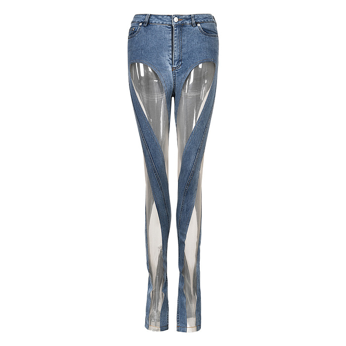 WHOLESALE | Sheer-panelled Jeans