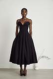 SUPER WHOLESALE |Off-shoulder Corset Midi Dress Black