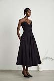SUPER WHOLESALE |Off-shoulder Corset Midi Dress Black