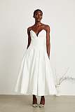 SUPER WHOLESALE |Off-shoulder Corset Midi Dress White