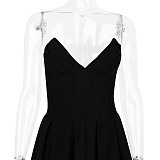 SUPER WHOLESALE |Off-shoulder Corset Midi Dress Black