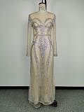 SUPER WHOLESALE |  Sexy Gold-Trimmed Evening Gown Bodycon Mermaid Dress