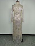 SUPER WHOLESALE |  Sexy Gold-Trimmed Evening Gown Bodycon Mermaid Dress