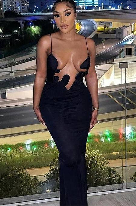 SUPER WHOLESALE |  Sexy Hollow-Out Spaghetti Strap Backless Fitted Dress