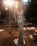 SUPER WHOLESALE |  Sexy Gold-Trimmed Evening Gown Bodycon Mermaid Dress