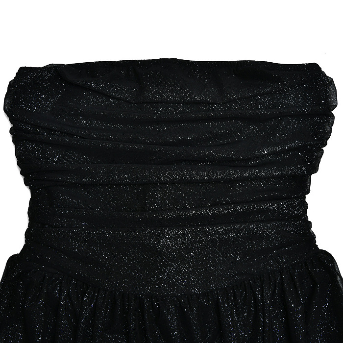 SUPER WHOLESALE |  Strapless Bling Bling Fitted Mesh Dress
