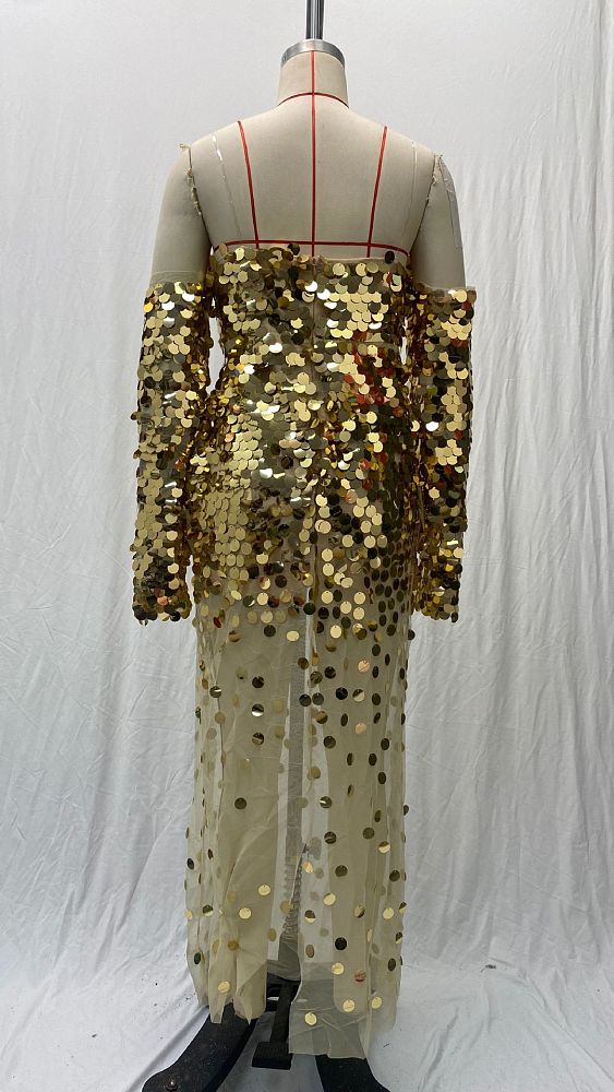 SUPER WHOLESALE |  Sequins Strapless Sexy Fitted Dress