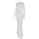 SUPER WHOLESALE | Fitted Ruched Panel Long Sleeve Dress