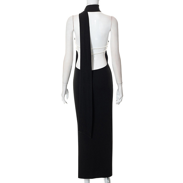 SUPER WHOLESALE | One-Shoulder Halter Neck Sexy Backless Chic Dress