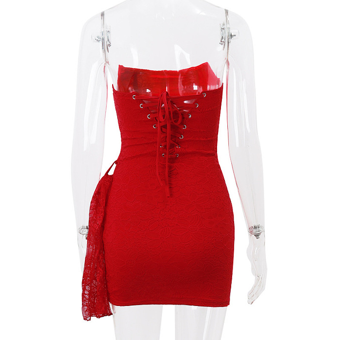 SUPER WHOLESALE |   Sexy Lace Off-Shoulder Bodycon Dress