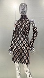 SUPER WHOLESALE |  Black Grid Double Layers Off-shoulder Dress with Gloves