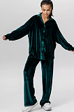 SUPER WHOLESALE | Velvet Long Sleeve Shirt Set