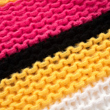 SUPER WHOLESALE | Rainbow Handmade Versatile Cropped Knit Sweater