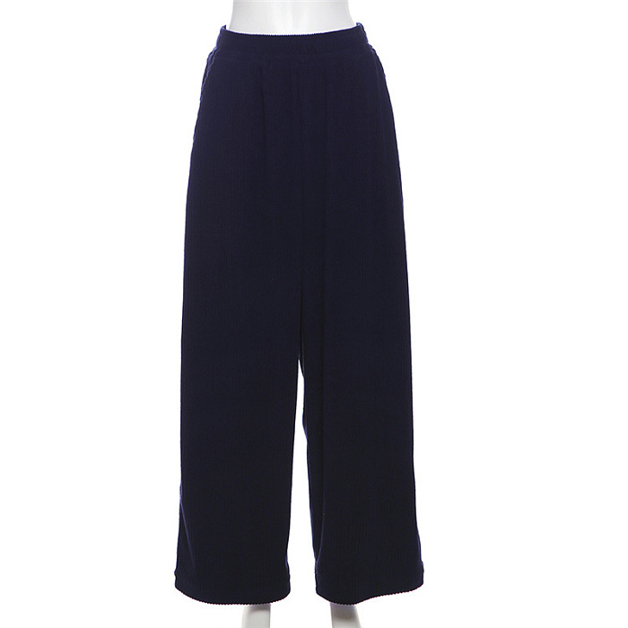 SUPER WHOLESALE | High-Waisted Loose Straight-Leg Casual Pants
