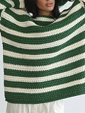 SUPER WHOLESALE | Loose Off-Shoulder Striped Long-Sleeve Knit Pullover Sweater