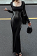 SUPER WHOLESALE | Square Neck Long-Sleeve High-Waisted Bodycon Mermaid Dress