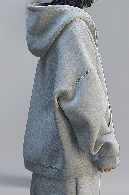 SUPER WHOLESALE | Casual Zip-Up Hoodie Jacket + Drawstring Wide-Leg Pants Two-Piece Set Grey
