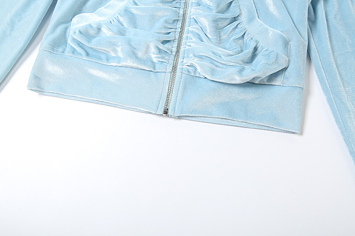 SUPER WHOLESALE |Slim Fit Hooded Zip-Up Jacket and High-Waisted Solid Color Flared Pants Set