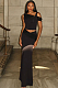 SUPER WHOLESALE | Slim Fit Backless T-Shirt Top and Solid Color Mermaid Bodycon Skirt Set