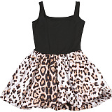 SUPER WHOLESALE | Slim-Fit Backless Spaghetti Strap Mini Skirt Fashionable Peplum Leopard Print Dress