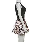SUPER WHOLESALE | Slim-Fit Backless Spaghetti Strap Mini Skirt Fashionable Peplum Leopard Print Dress