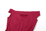 SUPER WHOLESALE | Vintage Sexy Off-Shoulder Bodycon Mini Skirt Solid Color Dress