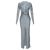 SUPER WHOLESALE | Twist Split Long Dress