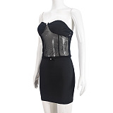 SUPER WHOLESALE | Strapless Patchwork Skirt Set