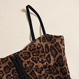 SUPER WHOLESALE | New Leopard Print Strappy Top – Slimming Sleeveless Design with Taped Button Front, Cut-Out Back