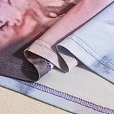 SUPER WHOLESALE | Sexy Spaghetti Strap Dress – Cut-Out Color Block Print V-Neck Tie-Waist Slimming Bodycon Dress