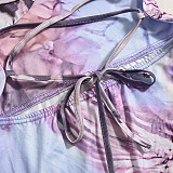 SUPER WHOLESALE | Sexy Spaghetti Strap Dress – Cut-Out Color Block Print V-Neck Tie-Waist Slimming Bodycon Dress