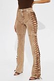 SUPER WHOLESALE | Side Lace Up Jeans