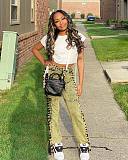 SUPER WHOLESALE |  SUPER WHOLESALE | Side Lace Up Jeans Green