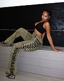 SUPER WHOLESALE |  SUPER WHOLESALE | Side Lace Up Jeans Green