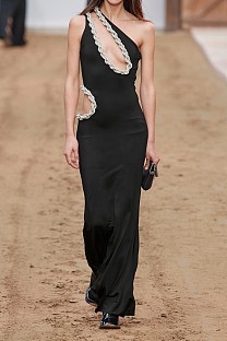 SUPER WHOLESALE | Rhinestone Halter Slim Fit Split Maxi Dress – Sexy Socialite Evening Gown