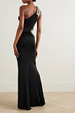 SUPER WHOLESALE | Rhinestone Halter Slim Fit Split Maxi Dress – Sexy Socialite Evening Gown