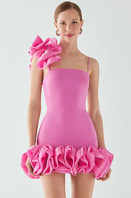 SUPER WHOLESALE | Ruched Hem Spaghetti Strap Dress – Slim Fit Bodycon Mini Dress