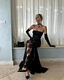 SUPER WHOLESALE | Lace Strapless Gown – Long Dress with Gloves Three-Piece Set