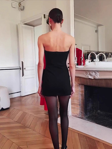SUPER WHOLESALE | Sexy Off-Shoulder Strapless Dress with Color Block Floral Accents – Stylish Gown